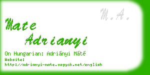 mate adrianyi business card